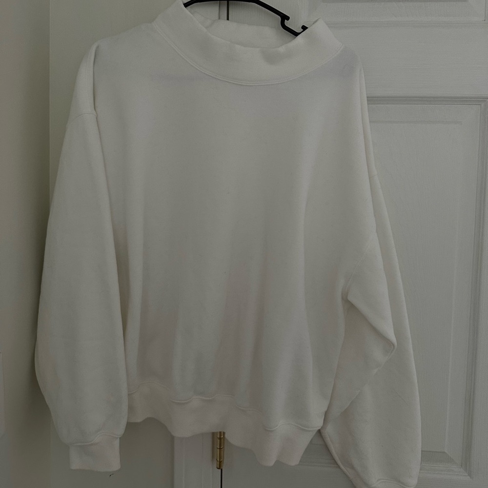 TNA sweat fleece mock neck sweatshirt